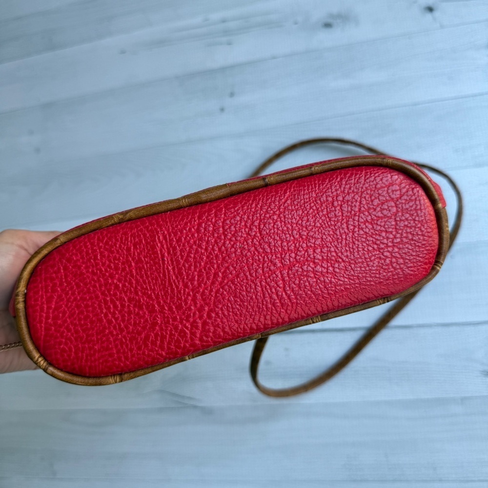 Vintage Jackson Red Faux Leather Handbag with Crossbody Strap - Picture 11 of 11